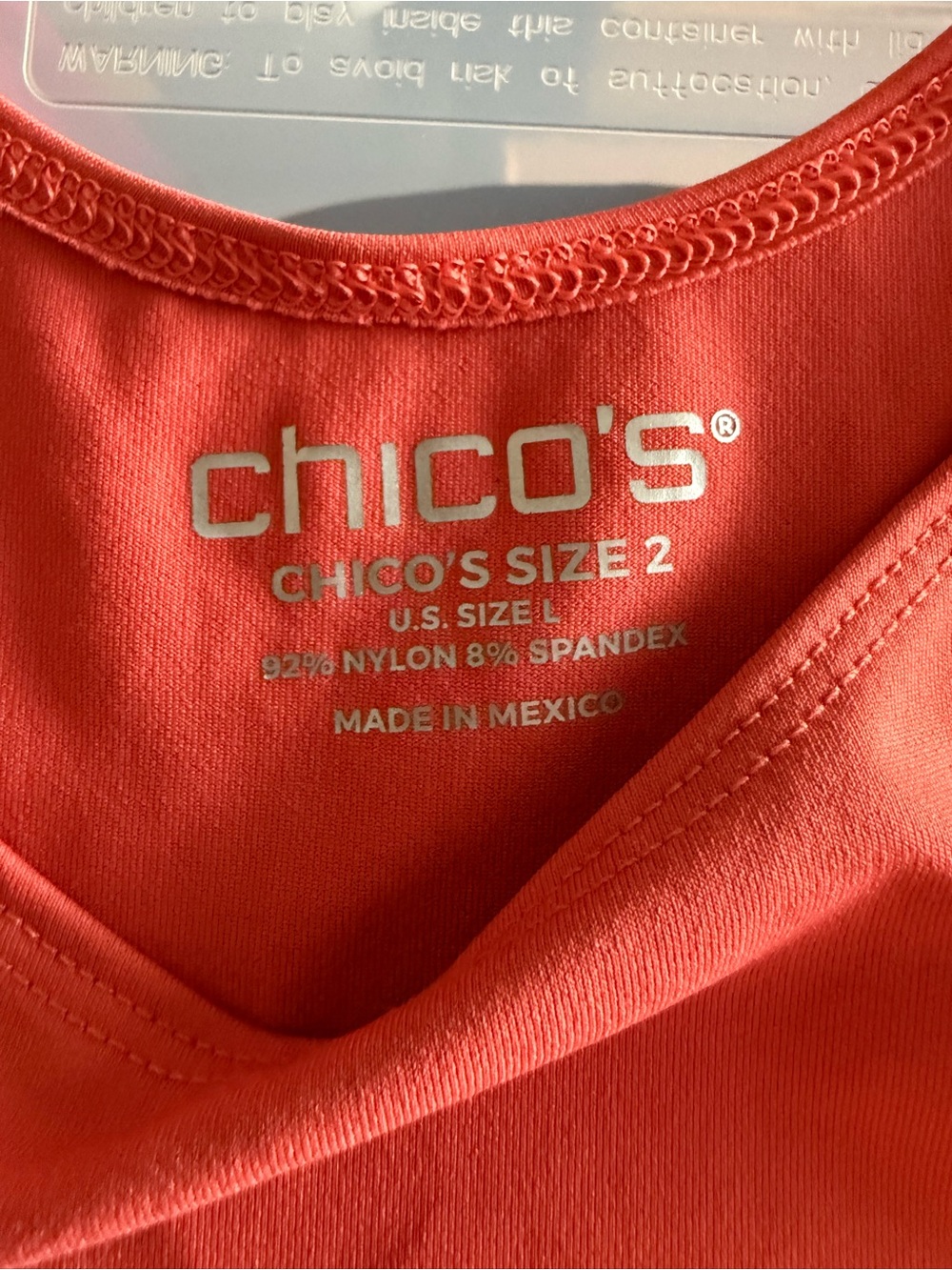 EUC Chico's Open Knit Button-Up Cardi & Tank Top SZ 2 (L/12) Coral/Burnt Orange - Picture 7 of 16